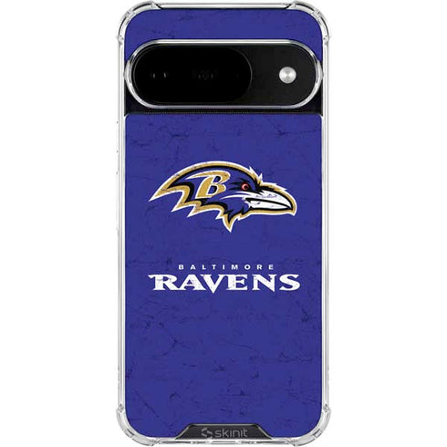 NFL Baltimore Ravens Distressed Google Pixel 10 Clear Case